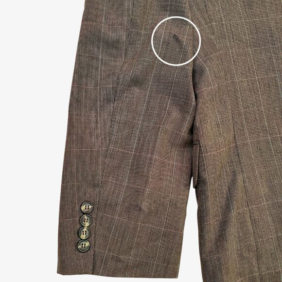 Vintage Burberrys' Sport Blazer Jacket Coat 40R Gray Two Button Checks Wool - Picture 4 of 14